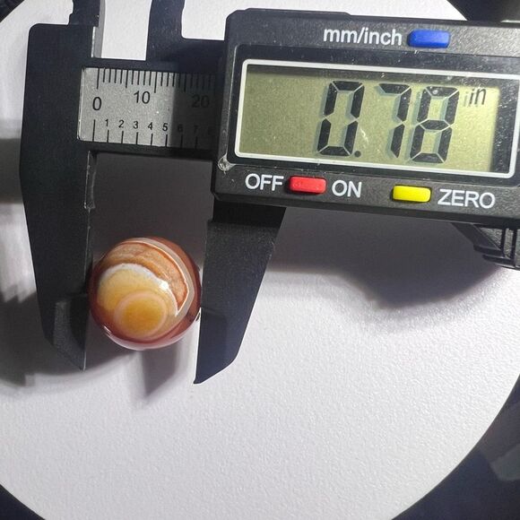 Carnelian‎ Agate Crystal Marble Sphere (#7) - Picture 9 of 10